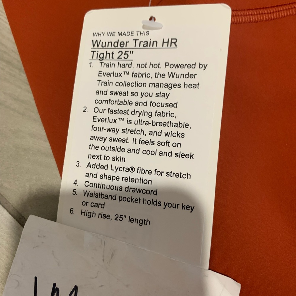 Lululemon Wunder Train HR Tight 25” * Aztec Brick - Picture 7 of 7